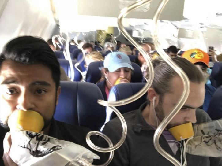 Using an Oxygen Masks inside the airplane