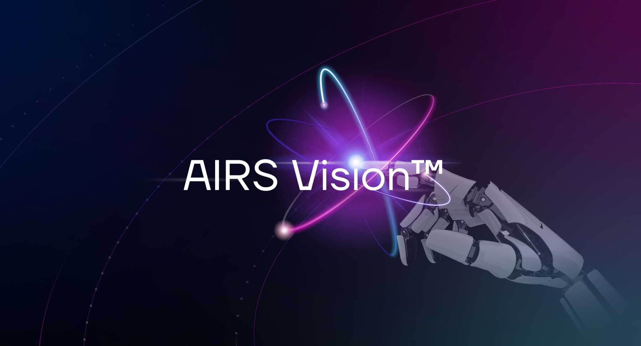 the words airs vision in front of a purple and blue background.