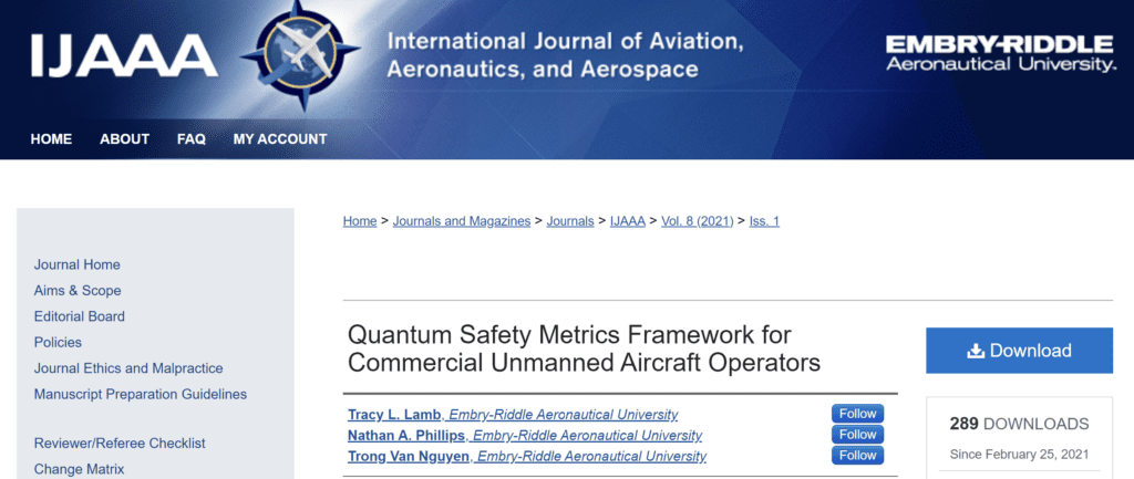 a screen shot of the international journal of aviation, aeronautics and aerospace.